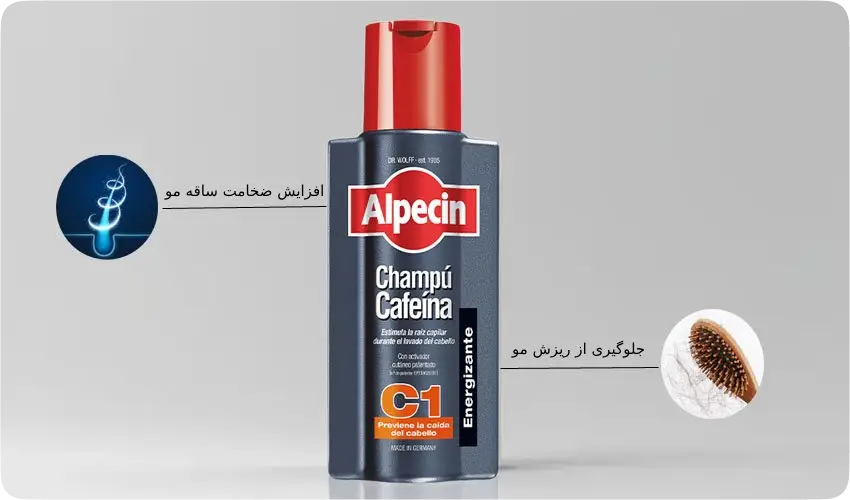 شامپو ضد ریزش آلپسین مدل Caffeine C1 با خاصیت استحکام سازی مو ها | سان ماری