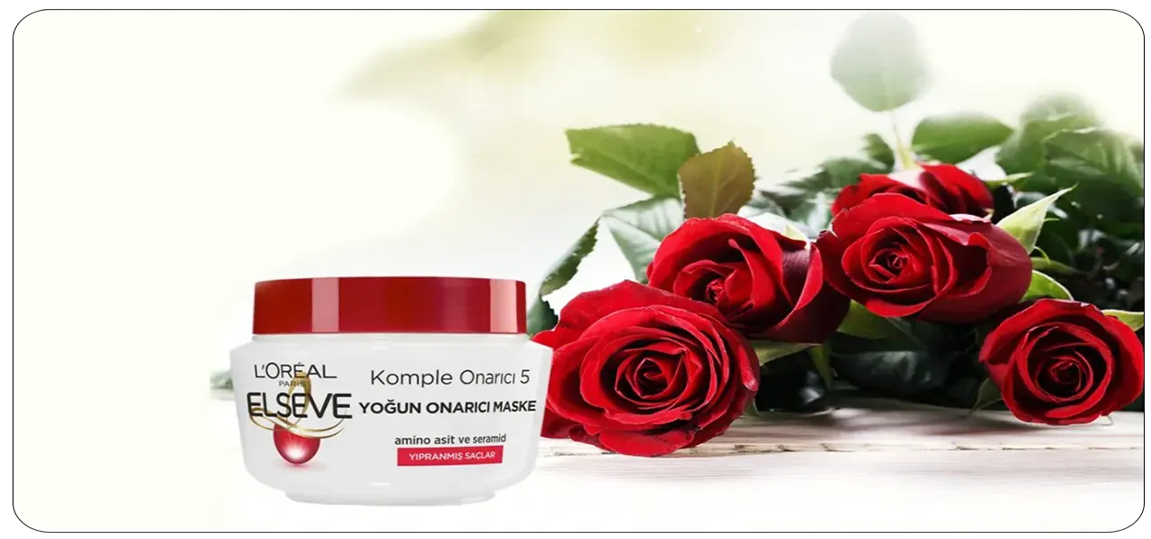 ماسک مو لورال برای موهای آسیب دیده LOREAL ELSEVE حاوی کراتین و روغن گل همیشه بهار | سان ماری