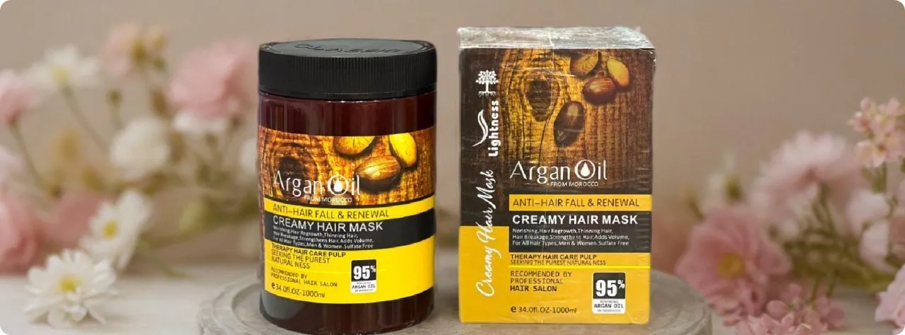 ماسک مو آرگان لایتنس | ماسک مو روغن آرگان لایتنس | ماسک مو فاقد سولفات انواع مو حاوی روغن آرگان لایتنس 1000ml | سان ماری