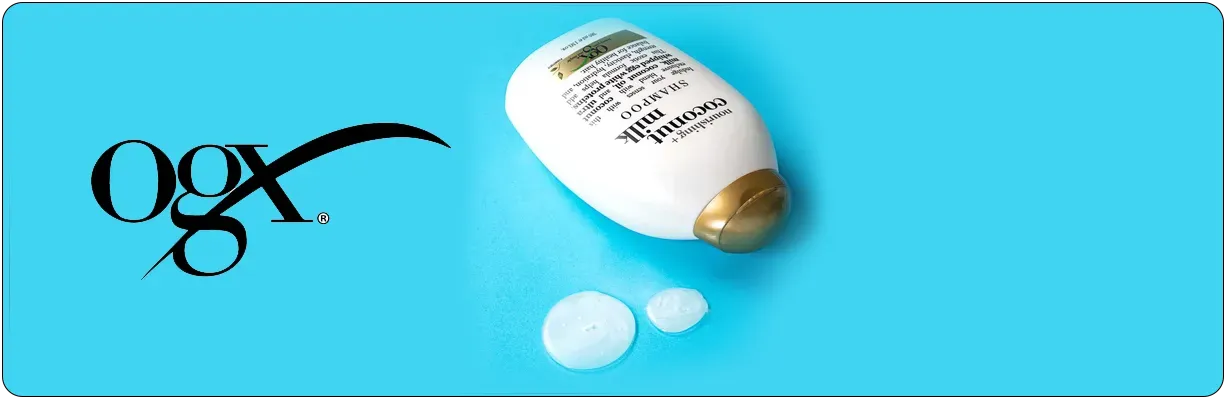 شامپو تغذیه کننده شیر نارگیل او جی ایکس 385ml دارای باقت کرمی و لوسیونی | سان ماری