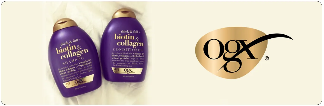 شامپو حجم دهنده مو بیوتین و کلاژن او جی ایکس 385ml با خاصیت کاهش ریزش مو | سان ماری