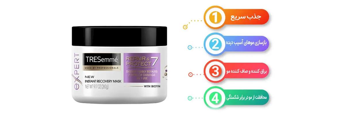 ماسک مو ترزمه مدل Biotin Repair حجم 300 میل با خاصیت افزایش ضخامت مو | سان ماری