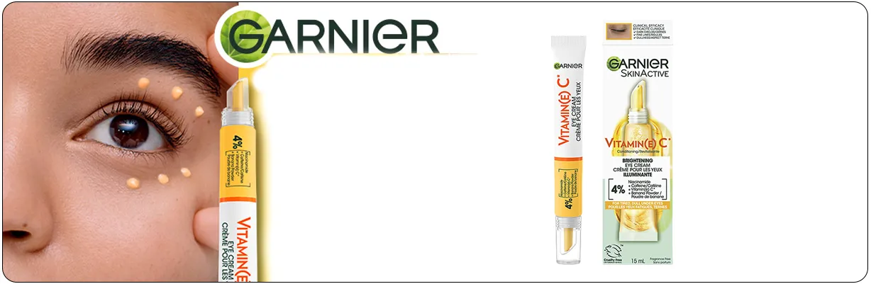 کرم دور چشم گارنیه مدل Brightening Vitamin C حجم 15 میلی لیتر با خاصیت روشن کنندگی پوست دور چشم | سان ماری