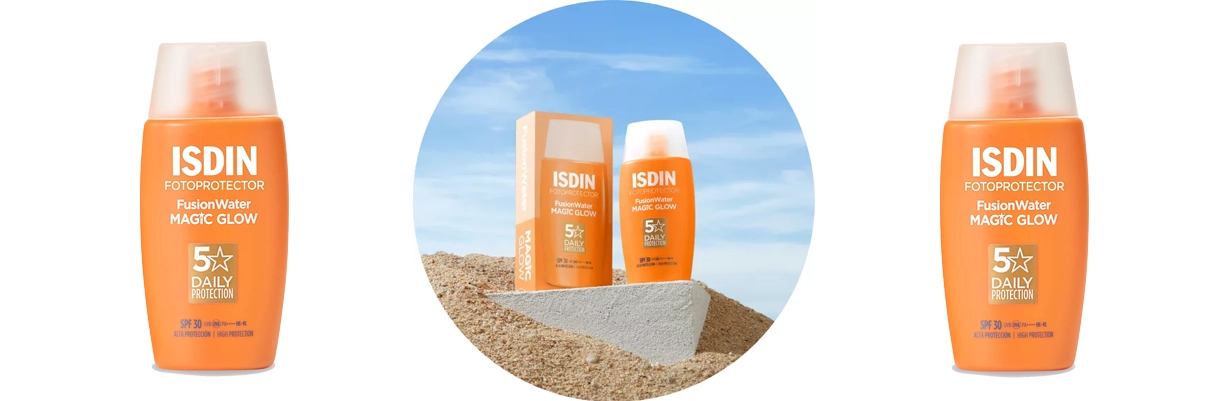 ضد آفتاب فیوژن واتر مجیک گلو ایزدین با SPF30 با خاصیت محافظ پوست در برابر UVA و UVB | سان ماری