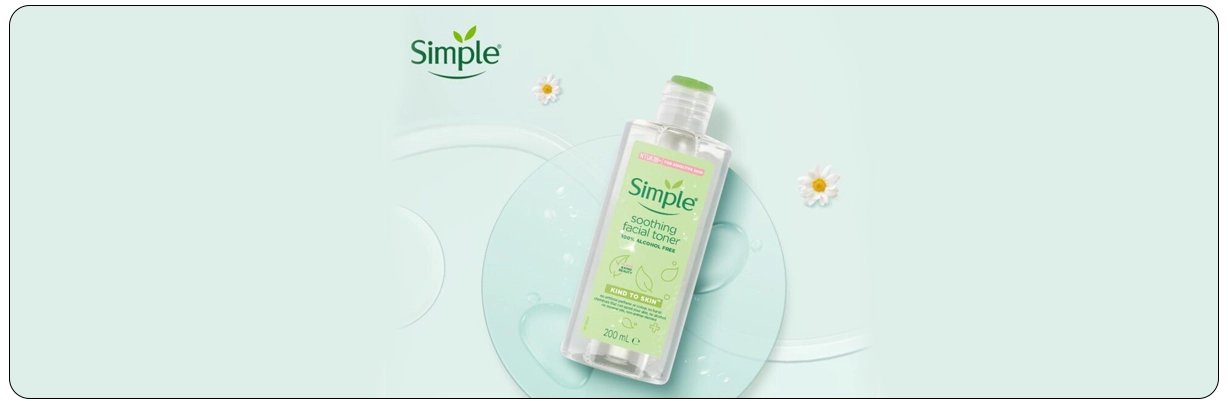 تونر آرامش بخش soothing سیمپل Simple فاقد عطر و مواد حساسیت زا | سان ماری