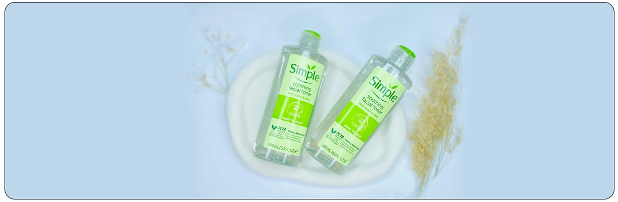 تونر تسکین دهنده و آرامش بخش سیمپل Soothing Toner دارای عصار بابونه و آلانتوئین | سان ماری
