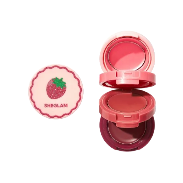 خرید رژگونه و لب سه طبقه شیگلم Strawberry | سان ماری